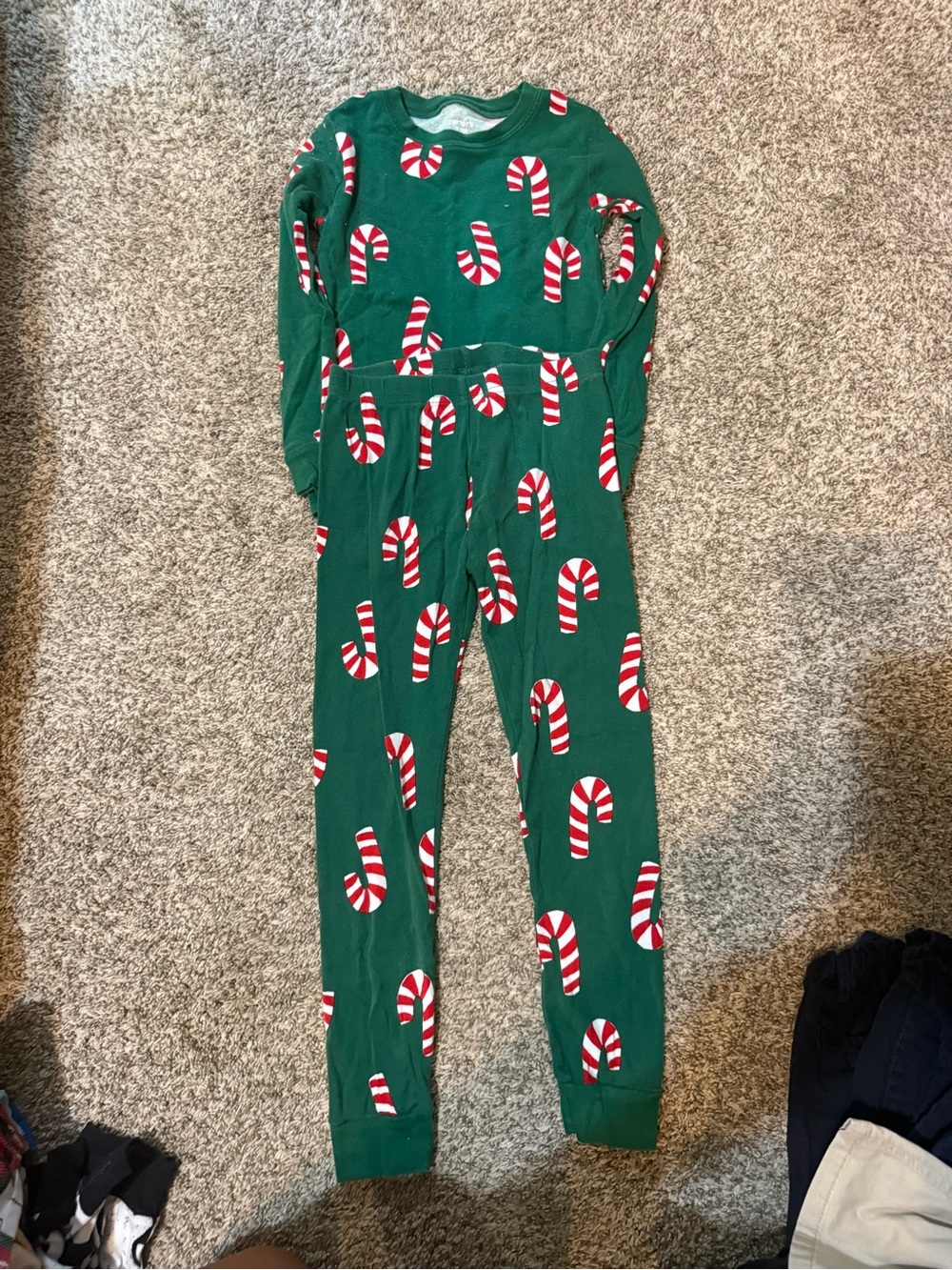 Carter’s Green Candy Cane Holiday Pajama Set